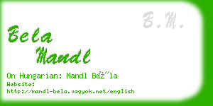 bela mandl business card